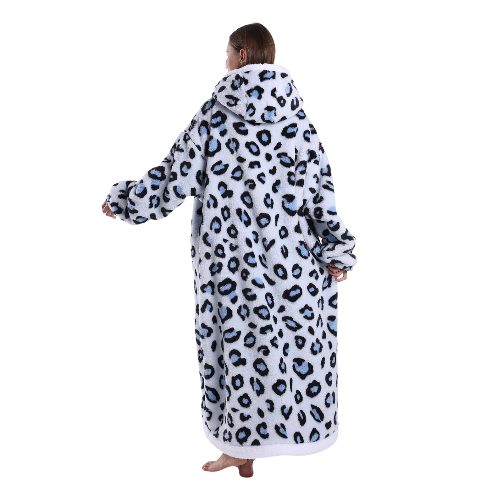 Ultra Weiche Hoodie Decke mit Ärmeln Warme Flanell Decke zum Anziehen für Zuhause Sofa und Bett, Kuscheldecke mit Kapuze