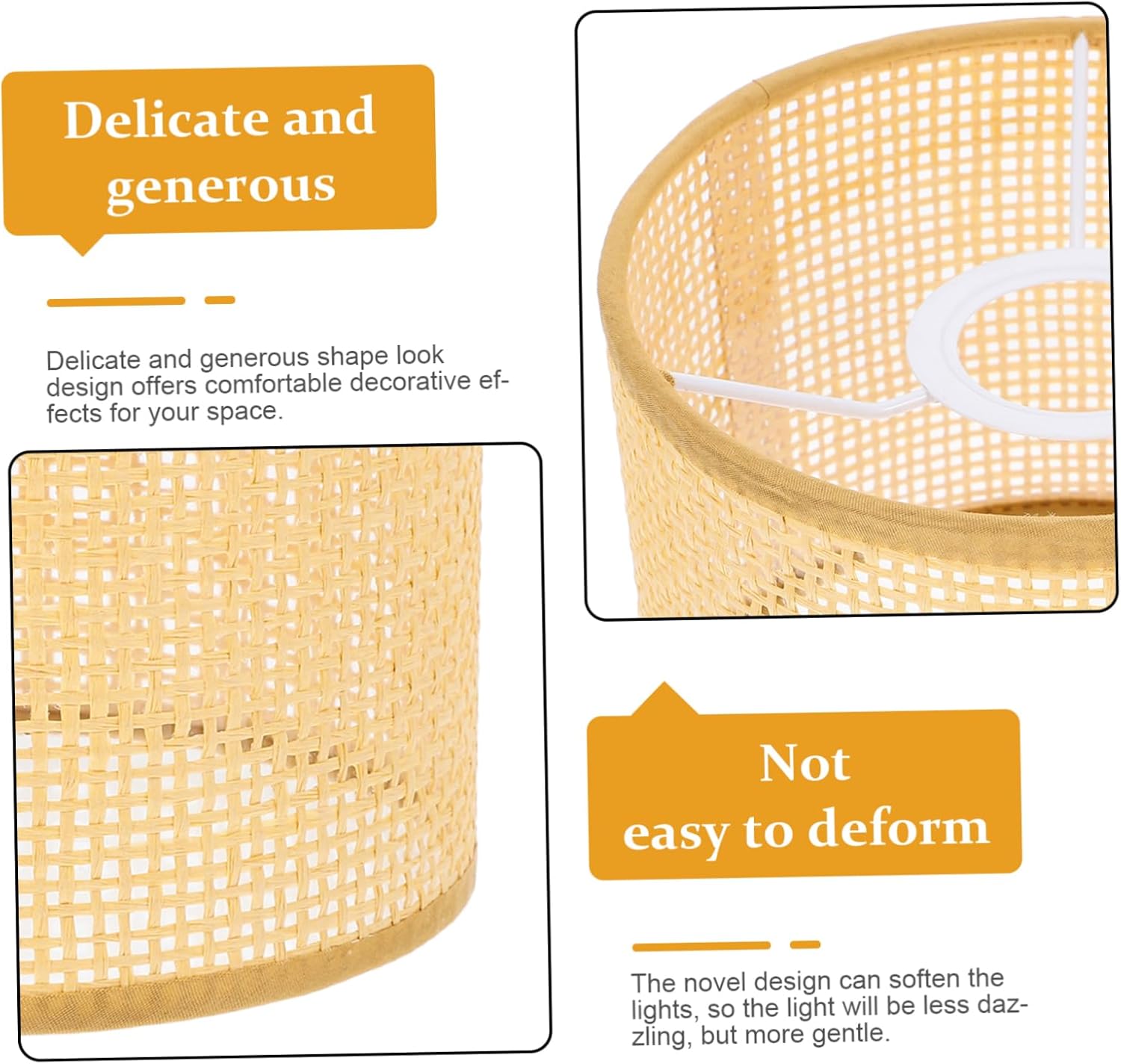 Rattan Lampshade Hand Woven Rattan Lamp Cover Vintage Woven Lamp Shade Night Stand Decor Pendant Light Fixtures Lamp Shade Decor Ratten Lampshade Home Decor Bell Shaped Lamp Holder