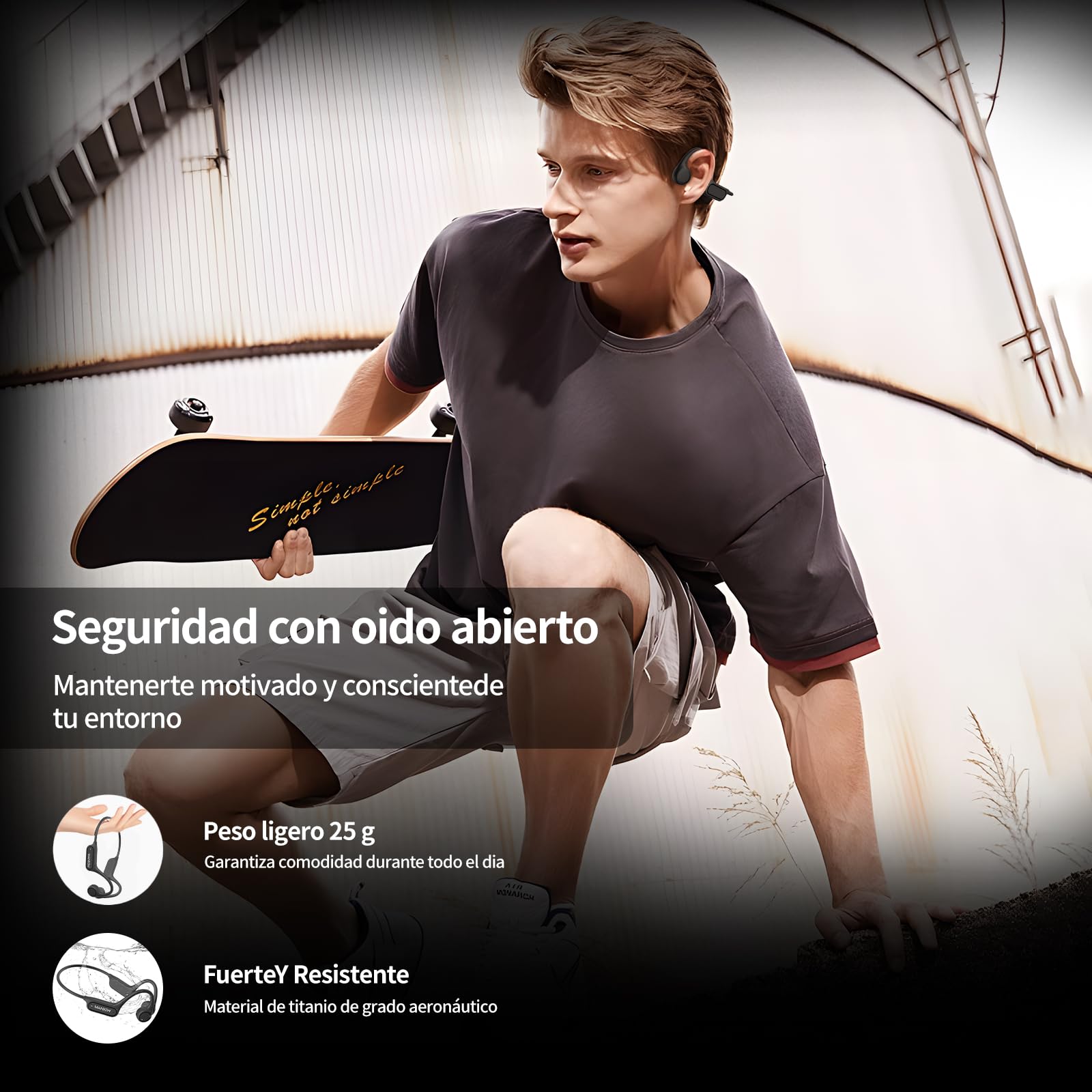 MANKIW Auriculares Conducción Osea Natacion - IP68 Resistente al Agua Auriculares para Nadar,Open-Ear Auriculares Inalámbricos Deportivos con Bluetooth 5.4 y 32G Mp3 para Correr,Natacion y Ejercicio
