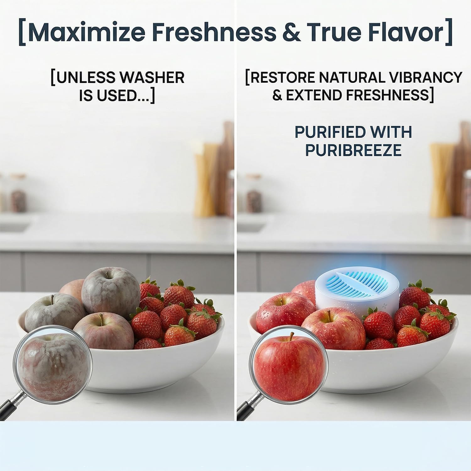 Puribreeze Obst Und Gemüse Waschmaschine,kabelloser, Tragbarer Elektrischer Reiniger, Der Effektiv Reinigt (1 PCS)
