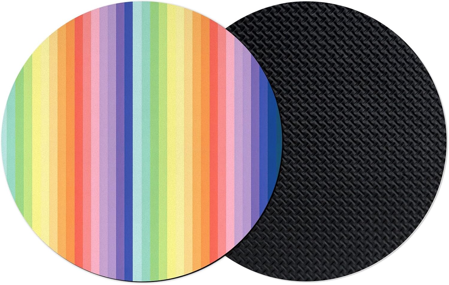 Colorful Stripe Coasters Set of 2, Absorbent Coasters for Drinks, Abstract Modern Ombre Geometric Lines Coaster for Desk Coffee Table Protection, Home Decor House Warming Gifts 4"