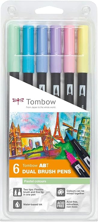 tombow dual brush pen pastel