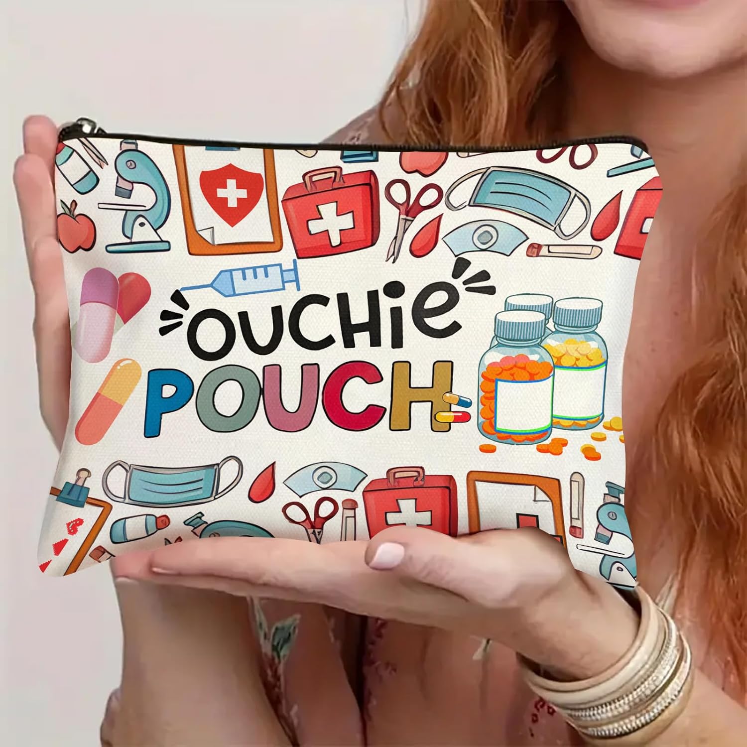 Medicine Storage Pouches, Makeup Bag for Travel - Zipper Cosmetic Storage Bag with Vibrant Designs, Multi-Use Functionality (Gift for Birthdays, Graduation, Christmas) (Style A) - Image 8