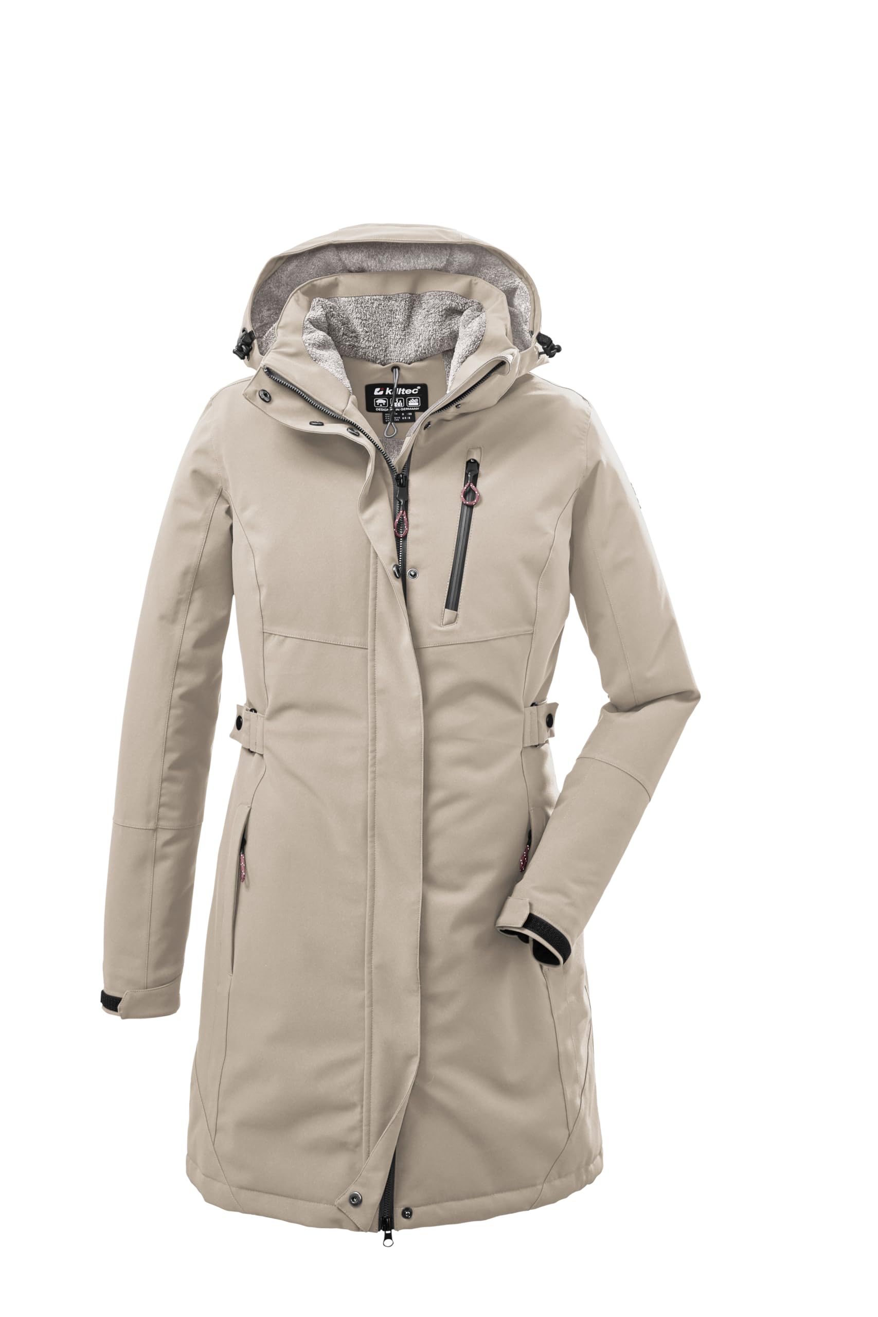 killtec Damen Funktionsparka/Parka mit abzippbarer Kapuze KOW 165 WMN PRK, hell taupe, 40, 37726-000