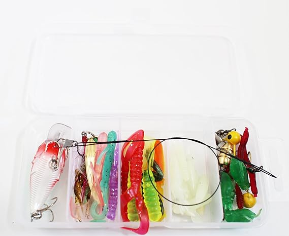 Hiromarujp 釣具 ルアー ワーム スプーン ジグヘッド 釣り 針 ケース 付き 疑似餌 約 40点 セット Hiromarujp ルアー Amazon