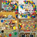Party Propz Vehicle Theme Birthday Decoration Kit – 59 Pcs Car theme decoration for birthday with Car Foil Balloons, Cupcake Toppers, Birthday decoration for boys (Cardstock, Foil) gallery image