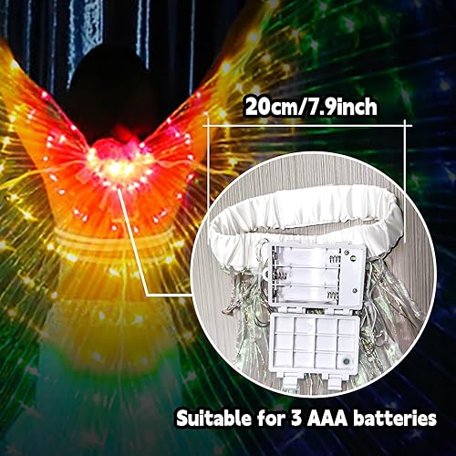 Miniatura 4 de Disfraz de princesa para niñas con luces LED, alas de mariposas, danza del vientre, disfraz para niñas para Navidad, fiesta de Halloween