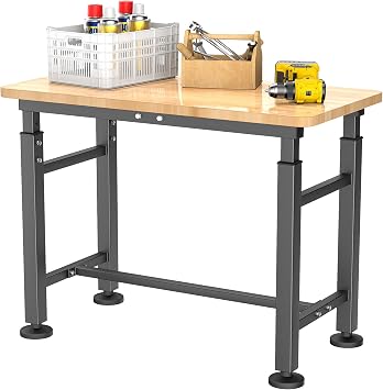 EVERHANGER Workbench for Garage, Adjustable Height Work Table