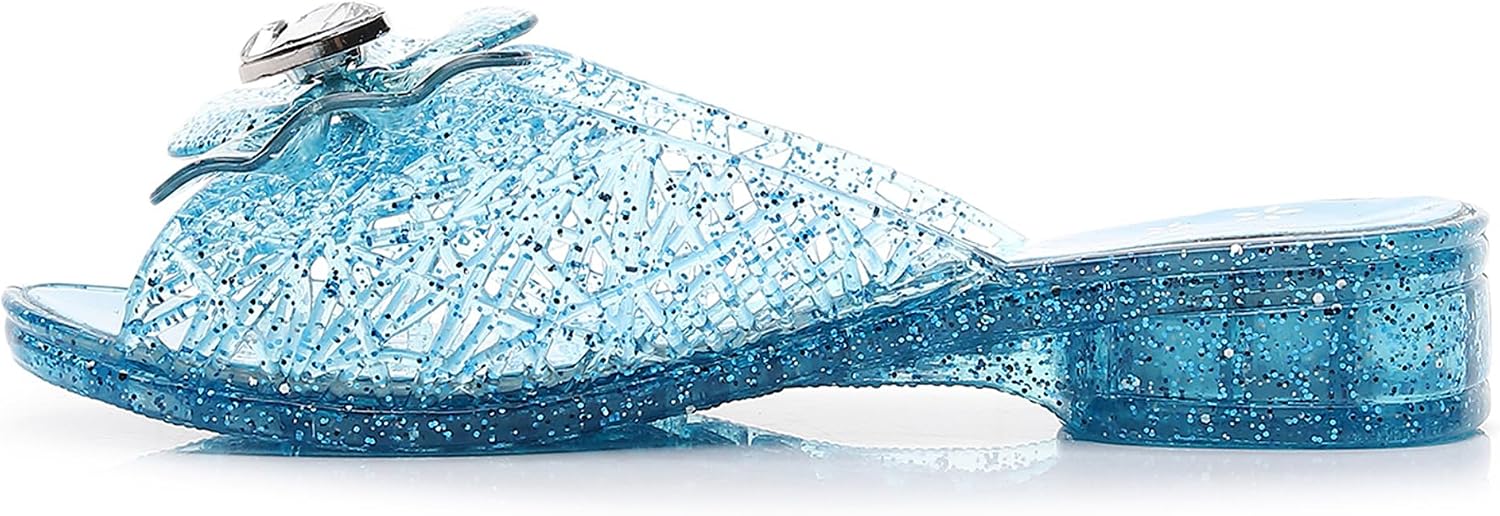Girls Jelly Sandals Slides Frozen Inspired Elsa Flats Princess Dress Shoes Toddler Slippers Snow Queen Jellies Birthday Costumes Slip On