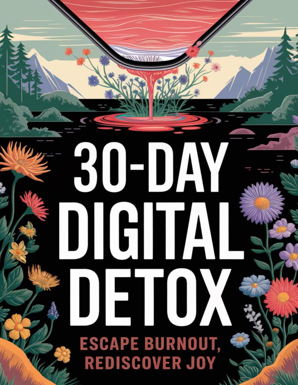 30-Day Digital Detox: A Mindful Coloring and Reflection Journey