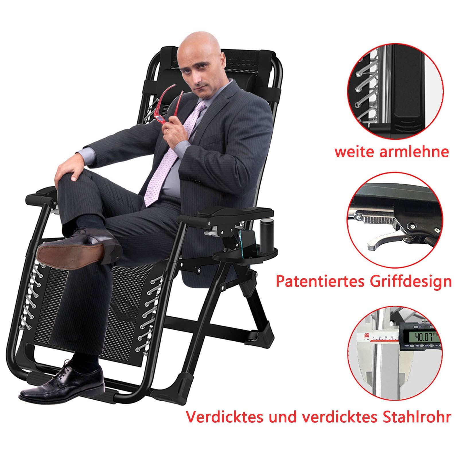 Tumbona Reclinable De Jardín Plegable – Soporta 240 Kg, Incluye Cojín, Portavasos Y Funda