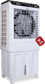 Havai Mighty 16 GT Glass Top Desert Air Cooler | 16 Inch Fan, 100L Tank, 5190 m³/hr Air Delivery | 350 Sq Ft Coverage | Honeycomb Pads, Aluminium Motor, Low Noise | White & Grey