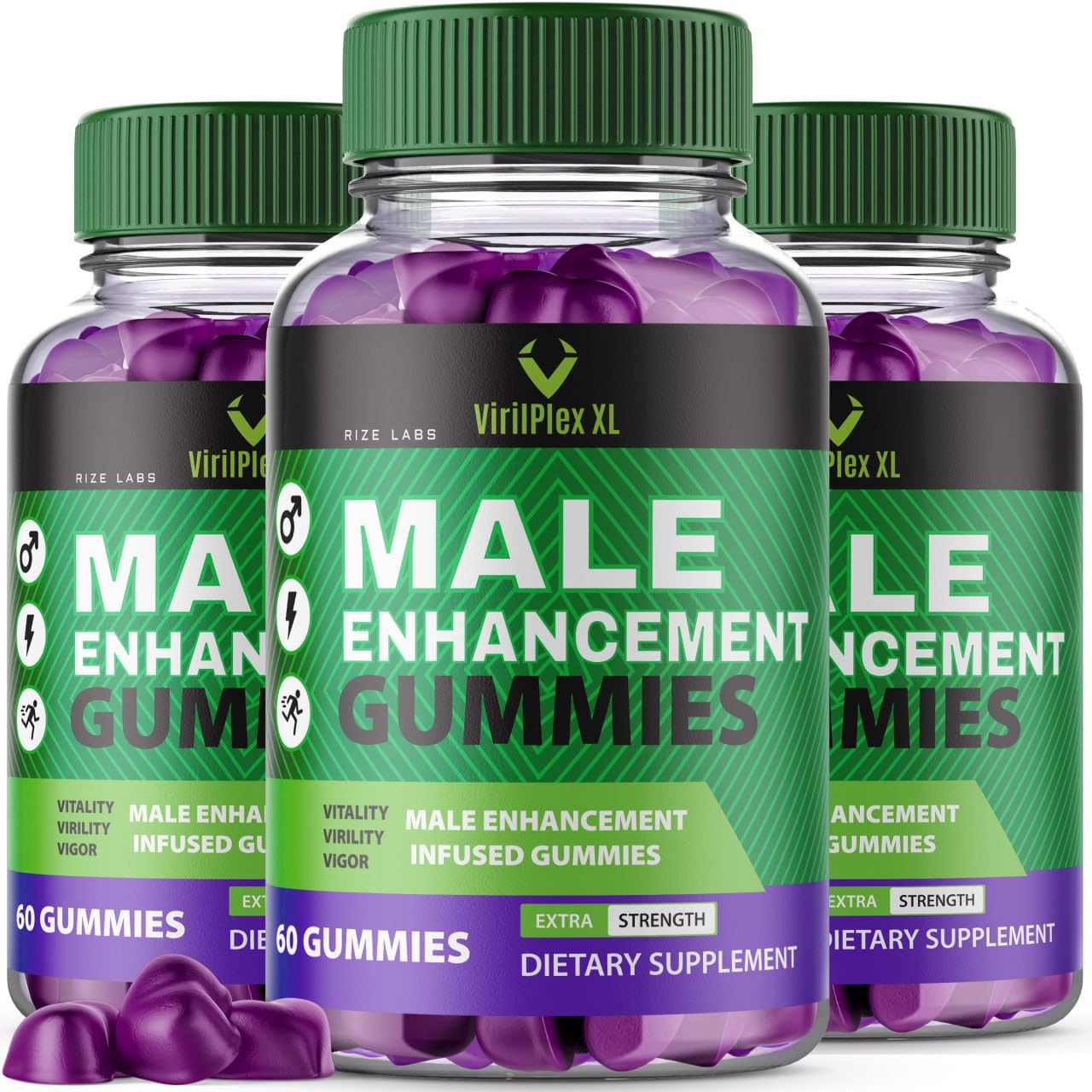 rize labs VirilPlex XL Male Performance Gummies, Premium Formula for Health and Well-Being for Men, Gummys to Deliver Maximum Performance Benefits -