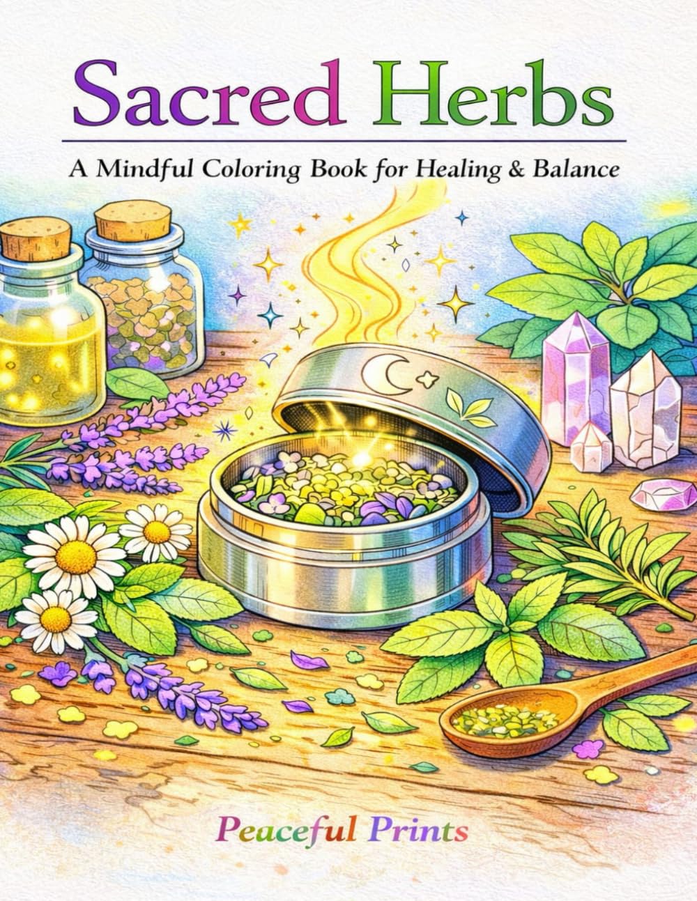 Sacred Herbs: A Mindful Coloring Book for Healing & Balance