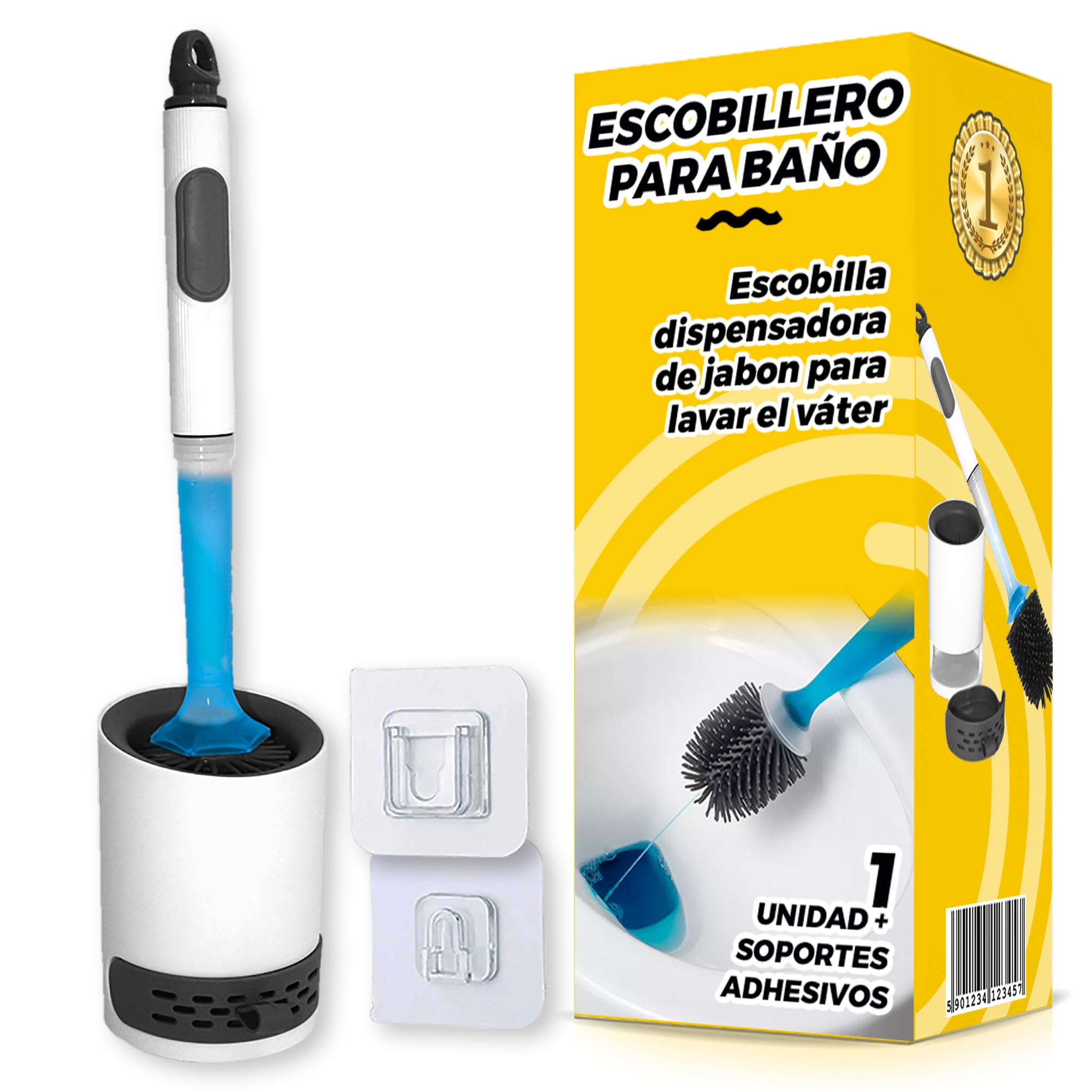 Escobilla Baño con Dispensador Jabon - Escobillas De Baño - Escobilla Baño Silicona - Escobilla De Baño con Dispensador - Escobillas De Baño con Jabon