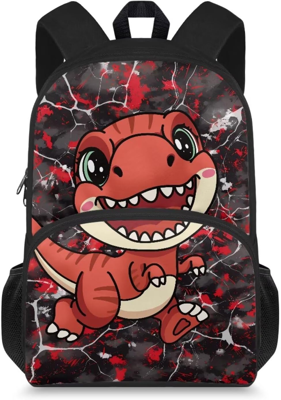 School Backpack for Kids 3-5 Red Dinosaur School Backpack for Toddler Boys Lightweight 15 Inch Bookbag Casual Daypack Elementary Preschool Bookbag