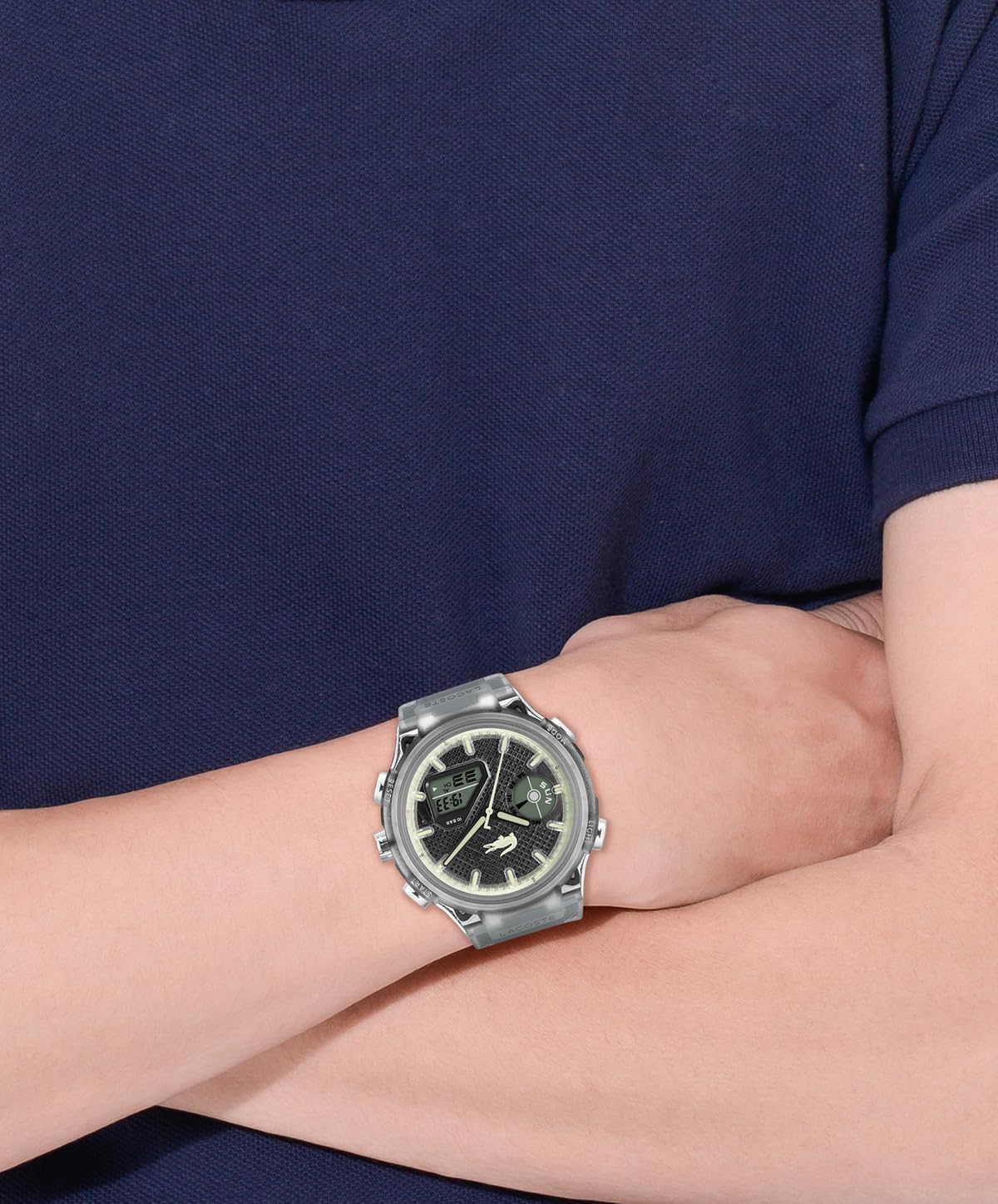 Lacoste LC33 Men's Analog and Digital Movement Watch, Silicone Strap, Contemporary, Sporty - Premium Fashion Timepiece - Gift for Him - 45mm - Image 5