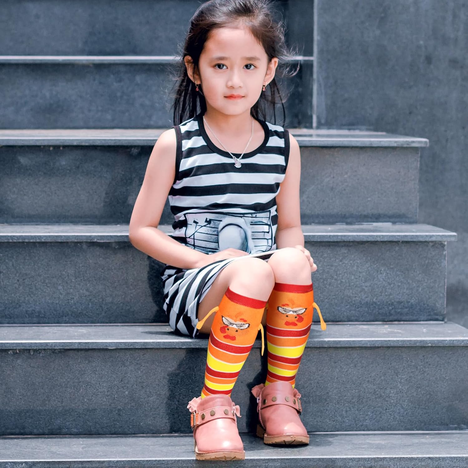 Turkey Trot Socks Thanksgiving Running Gear Funny Turkey Socks with Hands - Image 7