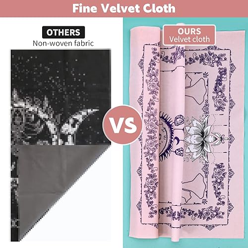 Miniatura 2 de Stardust Light 12 Constellations Cloth, Altar Cloth, Tarot Reading Cloth, Tarot Cloth for Spread, Pinkpurplestars, 19.3x19.3 in