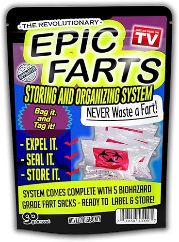 Miniatura 2 de Epic Farts - Juego de 5 bolsas de pedos para almacenar y organizar divertidos pedos para amigos, rellenos de calcetines tontos para adolescentes,