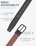 BOSTANTEN Ceintures réversibles en cuir pour hommes 1 Pantalon de golf occasionnel professionnel 3/8" pour le travail, cadeau de deux en une ceinture