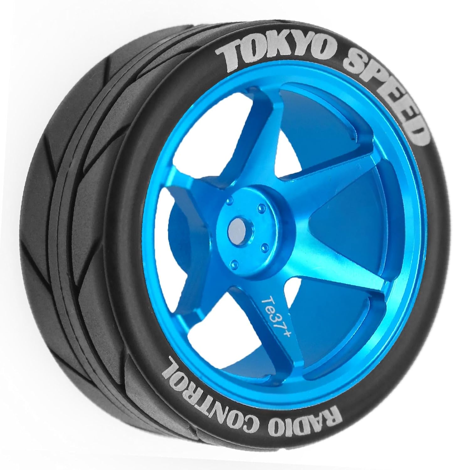 1/10 RC On Road Tires OD 65mm and Aluminum Street Wheels 12mm Hex Touring Tyres for 1:10 Rally Racing Drift Car Tamiya TT01 TT02 XV01 HPI KYOSHO HSP PTG2 Traxxas TA06 A959 PTG2 (Blue)