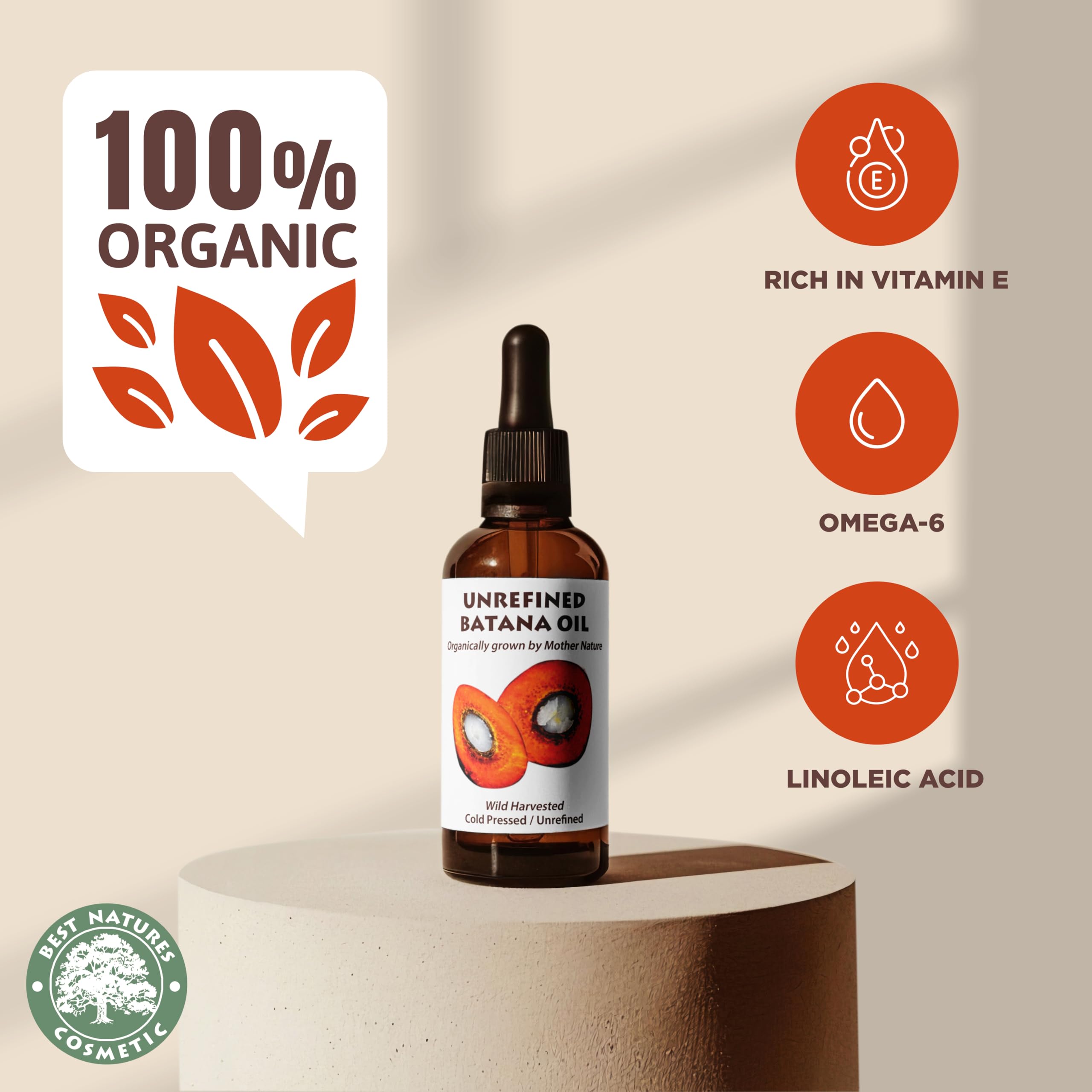Best Nature’s Cosmetics 100% Batana Oil, Pure & Natural Hair and Scalp Care from Honduras, Cold-Pressed, Unrefined - Image 2