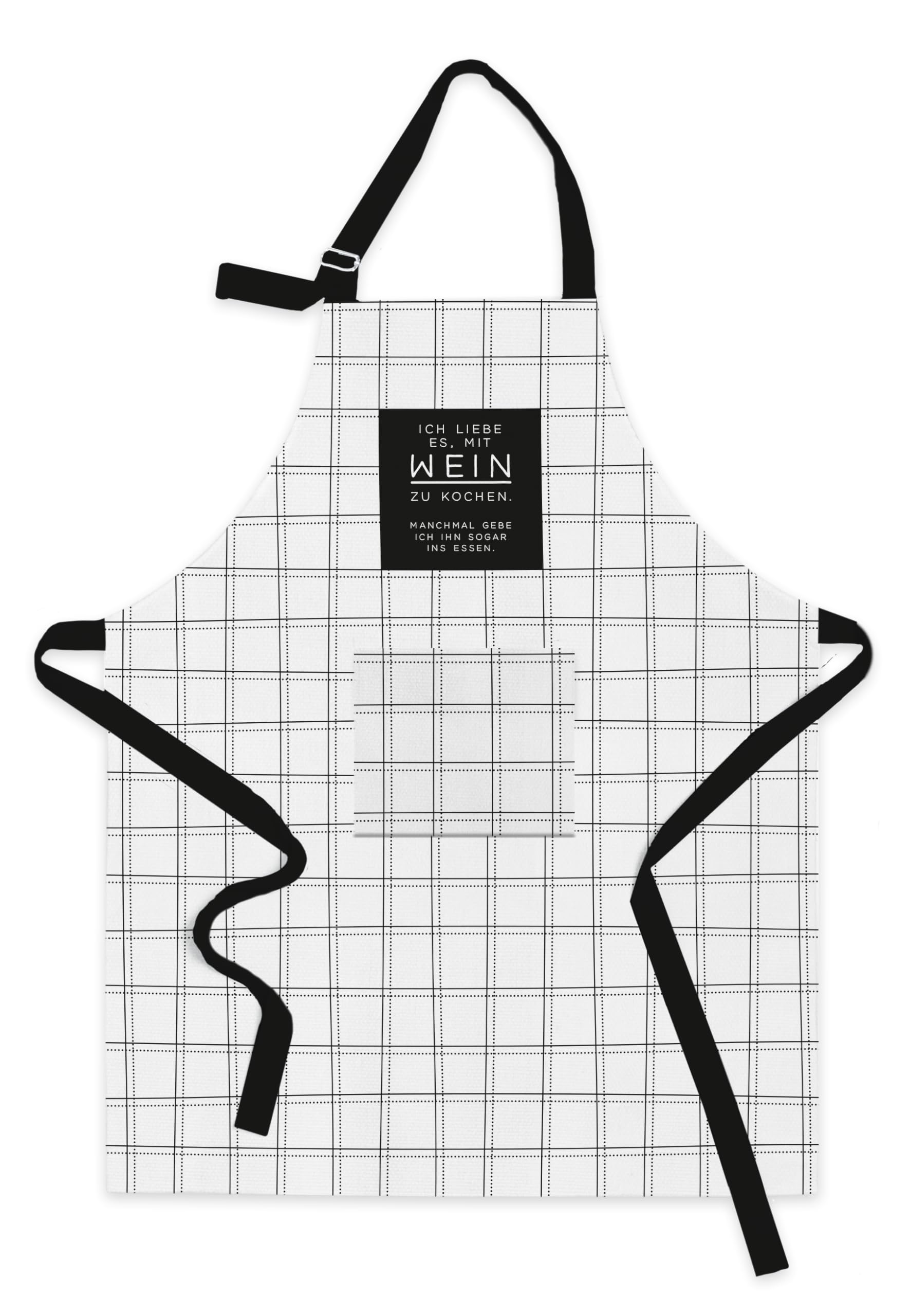 Grafik-Werkstatt Cooking Apron | Apron with Funny Saying | Wine, White