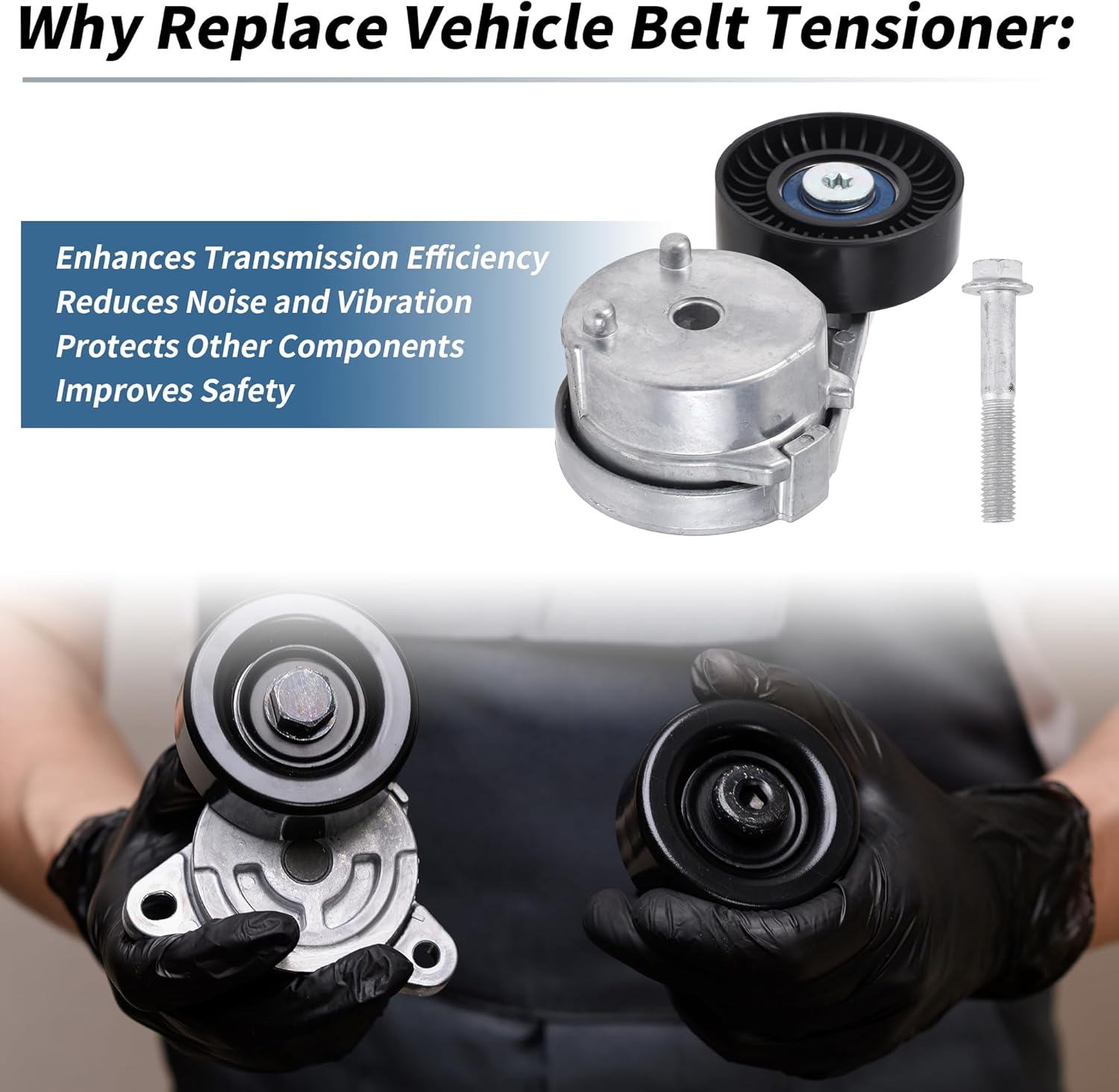 Belt Tensioner Drive Belt Tensioner Pulley Assembly for Land Rover Defender 110 2022-2024 5.0L V8 No.GC636B209AA/C2D45642/LR071035 Metal 1 Pcs