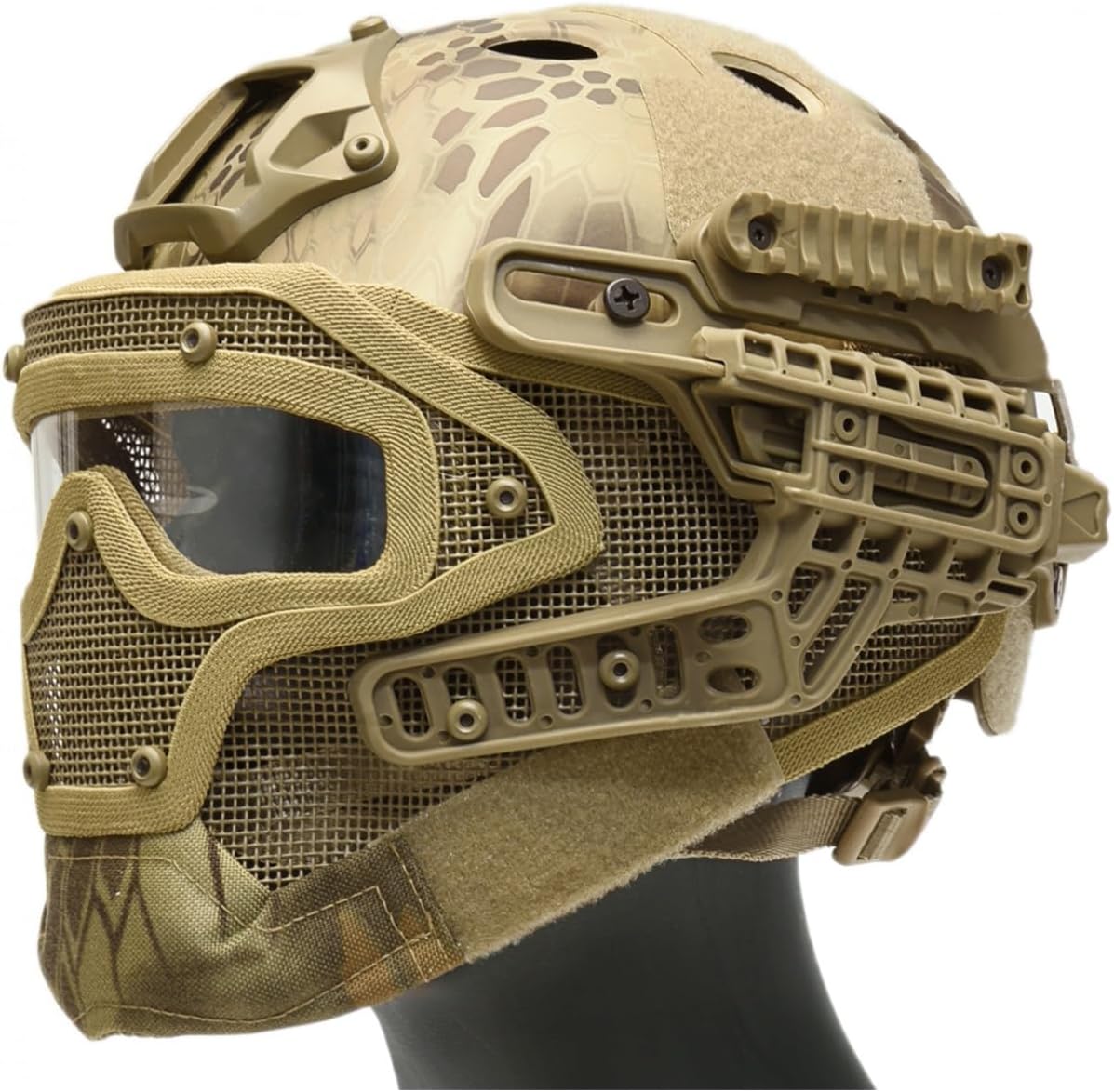 Goldenball G4 System Nylon Bump Full FACE Helmet Mask w/Goggles for Airsoft, Paintball, Military, Sports, Hunting, and Shooting