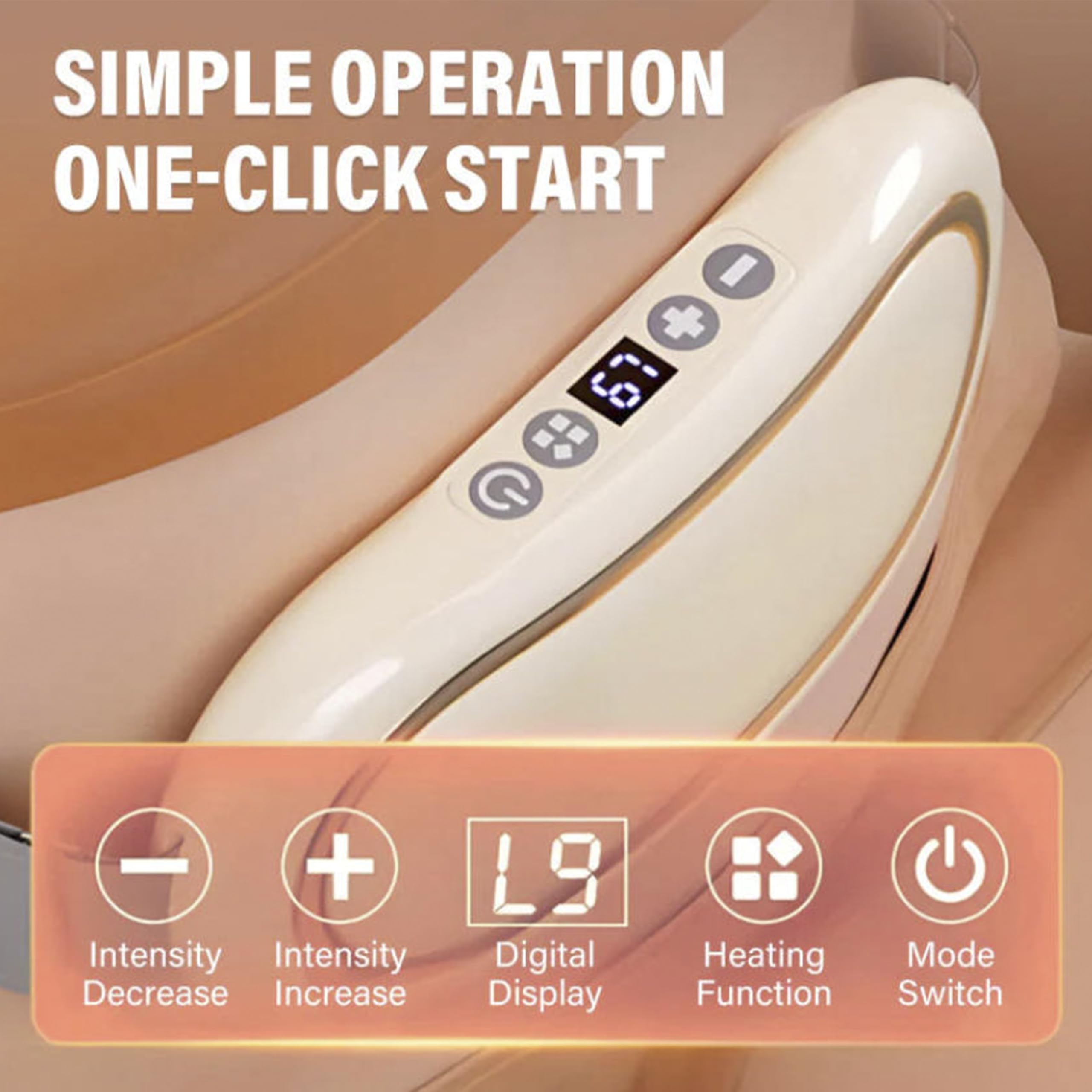 BUEAEW Rechargeable Lazy Abdominal Slimming Machine, Tragbares Heizgürtel Wärmegürtel mit 3-Wärmestufen, 6 Modi & 9 Intensitäten, Elektrisch Kabellose Schlankheitsgürtel,Bauchmassagegerät