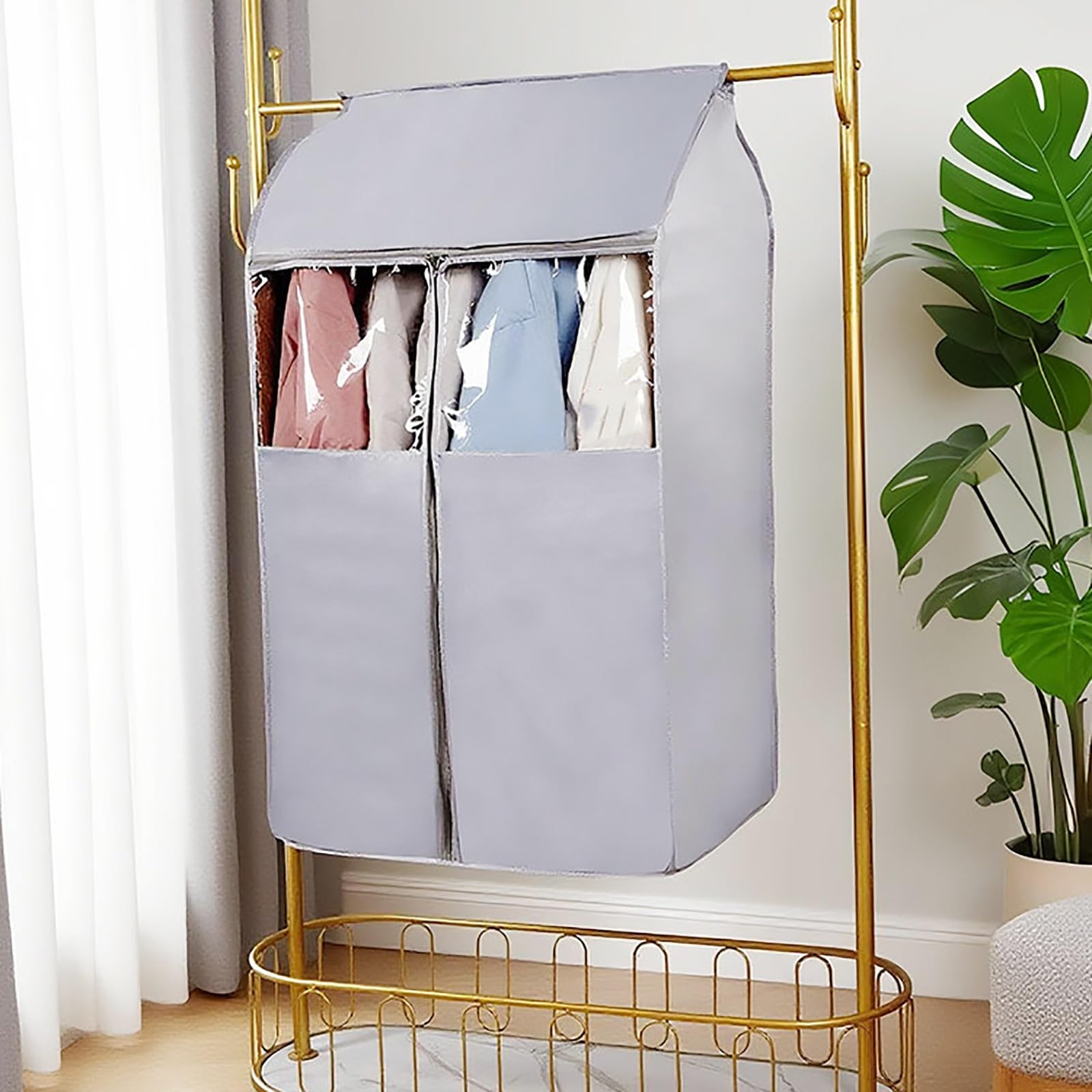 Fundas Ropa Armario Colgar, Fundas Abrigos Armario Destinadas a Prendas de Satén, Aptas para Gabinetes, Abrigos y Trajes(80 * 52 * 120cm/31 * 20 * 47in)