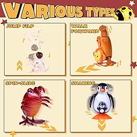 FUN LITTLE TOYS Wind Up Toys 25 PCs Assorted Animal Toys for Kid Party Favors, Pinata Filler Carniva Prizes Classroom Incentive Reward (Contents and Color May Vary)