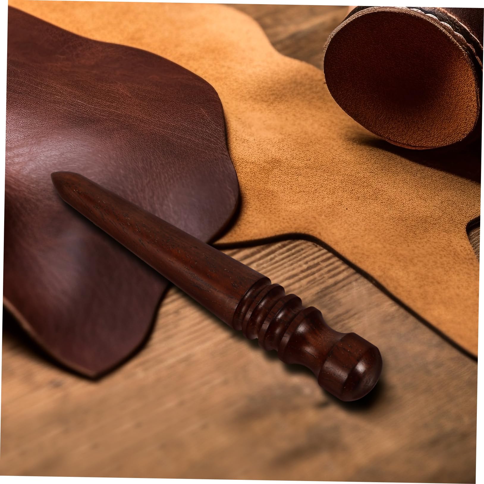 Set Di 3 Lucidatori In Legno Per Pelletteria – Strumenti Per Levigare E Lucidare Bordi Della Pelle, Anti-macchia, Legno Massello Non Trattato
