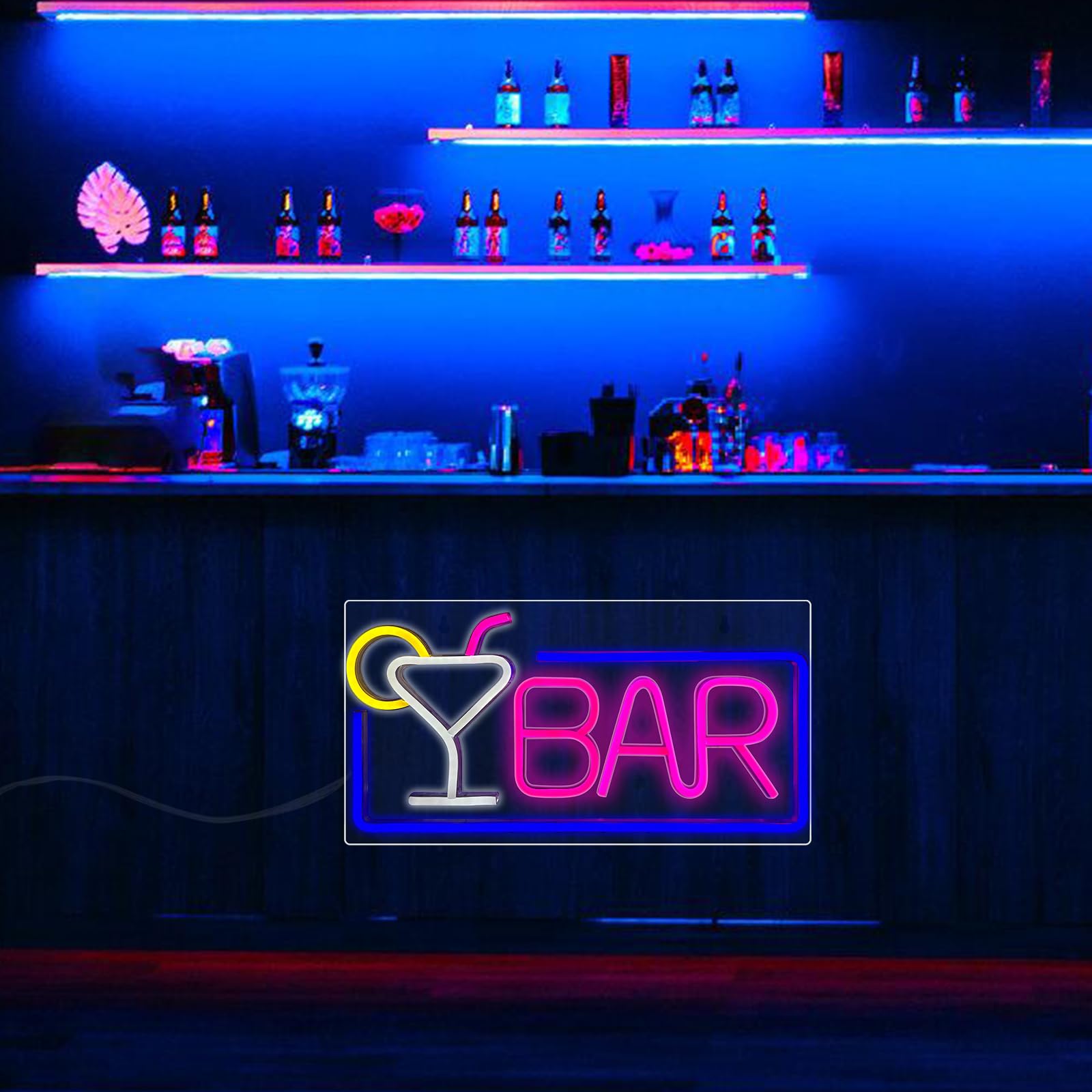 SUNOYA Placa de neón LED para bar, señalización para pubs, decoración de pared, 42 x 22 cm