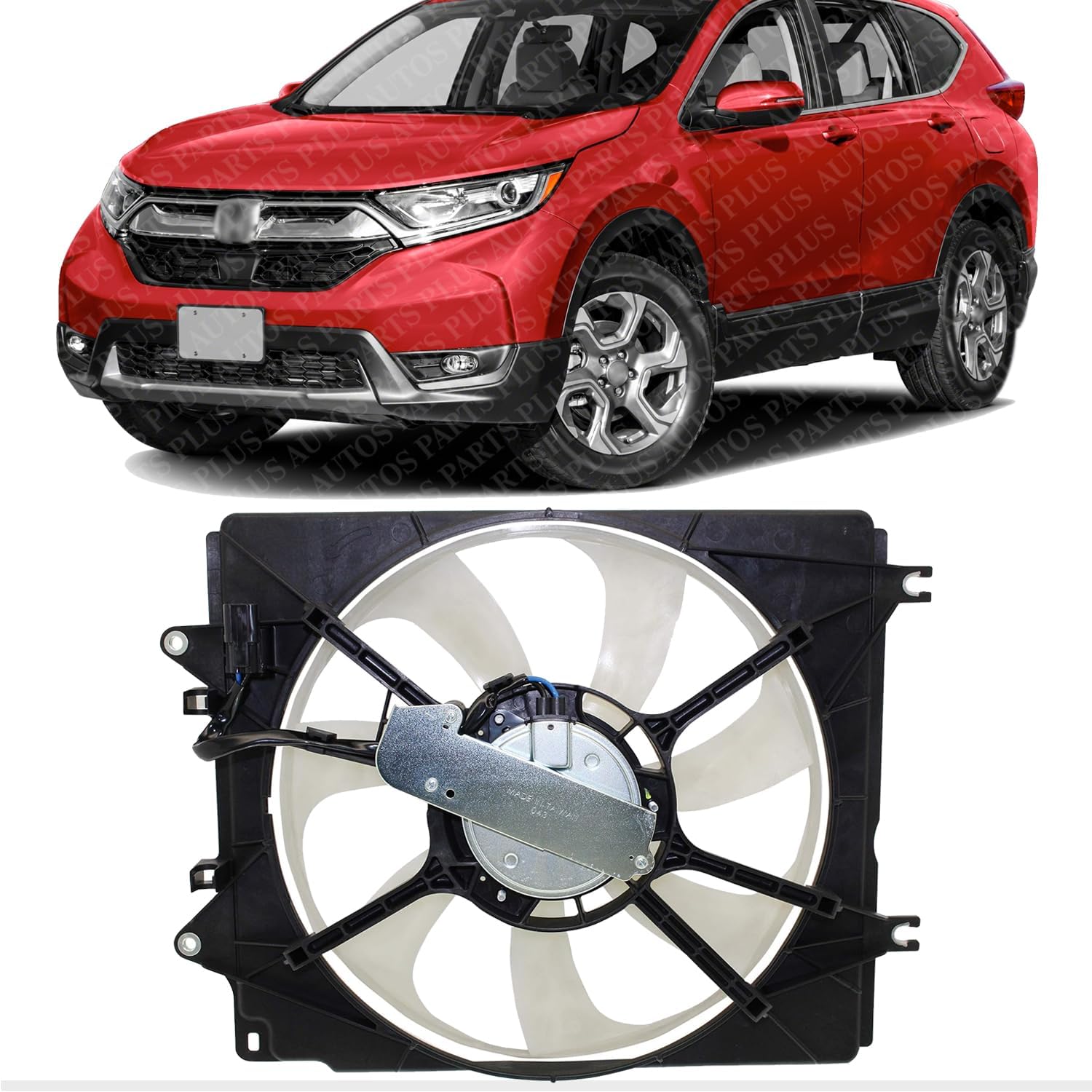AUTOS PARTS PLUS Front A/C Condenser Cooling Fans Assembly Right Passenger Side Direct Replacement Compatible With 2017-2022 Honda CR-V HO3113141 386155PAA01-PFM 386165PAA01