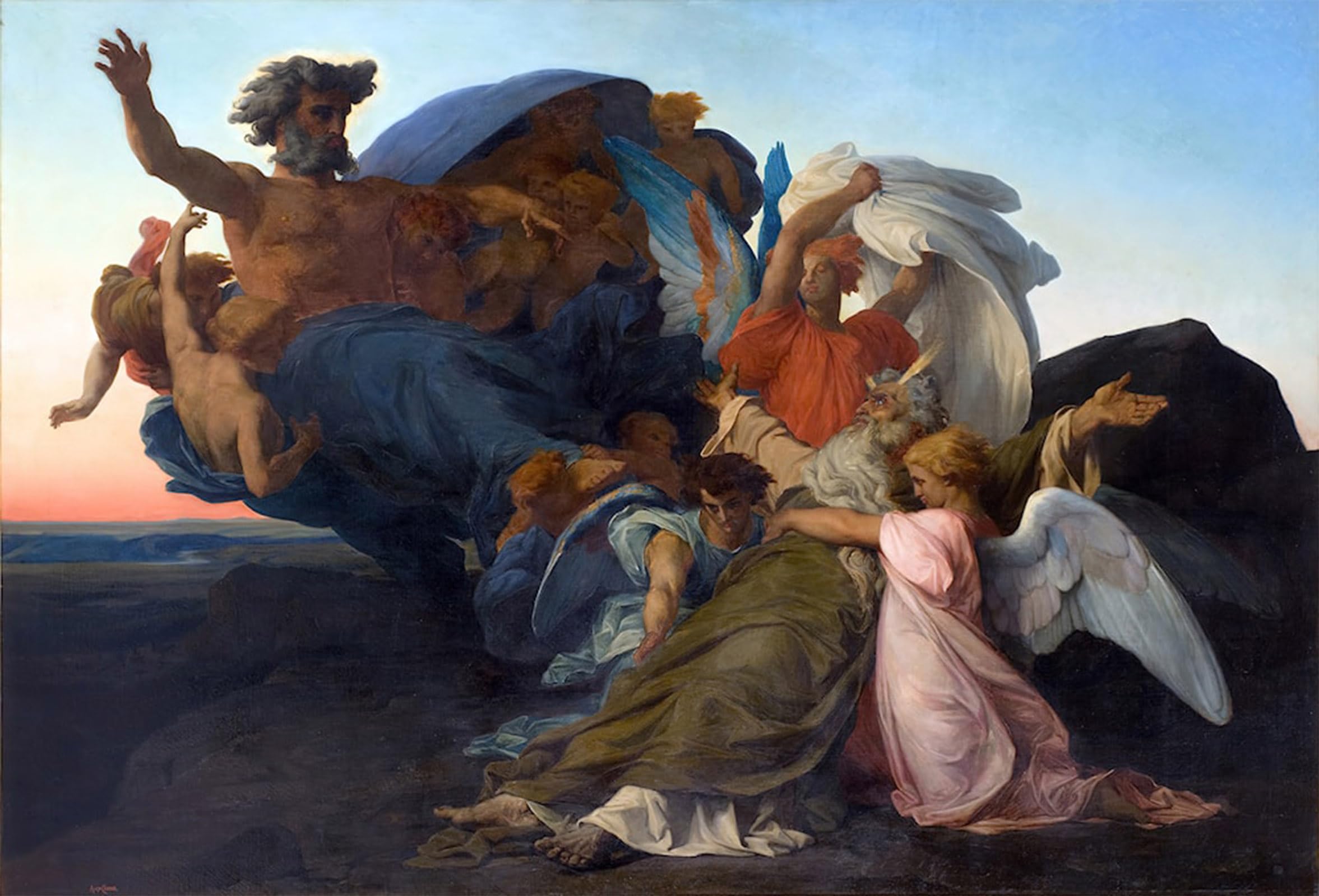 ARTXLXXBN Famous Painting Canvas Artwork Graffiti Print The Death of Moses Alexandre Cabanel Portrait Canvas Image for Home Decor 60x90cm