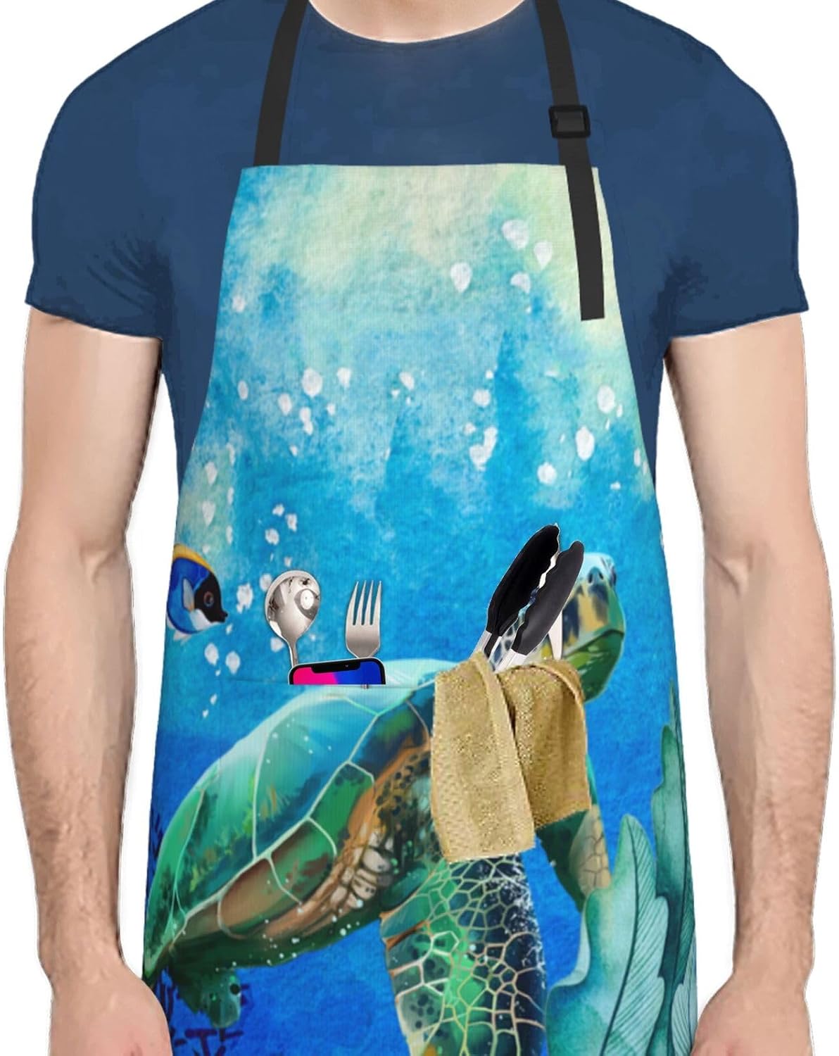 Gianlaima Funny Adjustable Apron with 2 Pockets for Cooking Chef Men Women image 3
