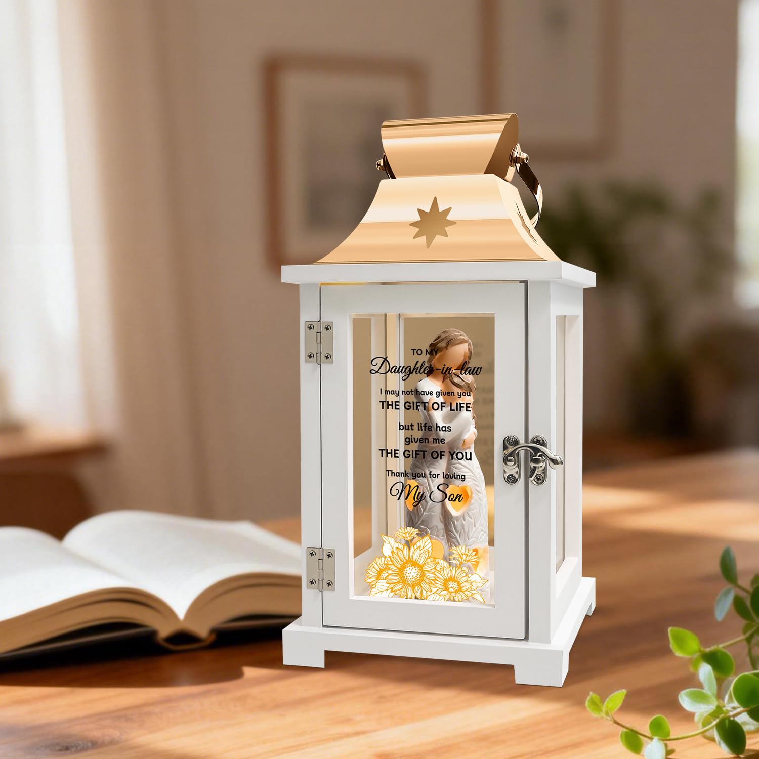 Daughter in Law Mothers Day Lantern Gift from Mother in Law to My Daughter in Law Figure Lantern Surprise, Christmas, Birthday Gift for Daughter in Law