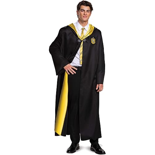 Harry Potter Robe, Deluxe Wizarding World Hogwarts House Themed Robes for Adults, Movie Quality Dress Up Costume Accessory