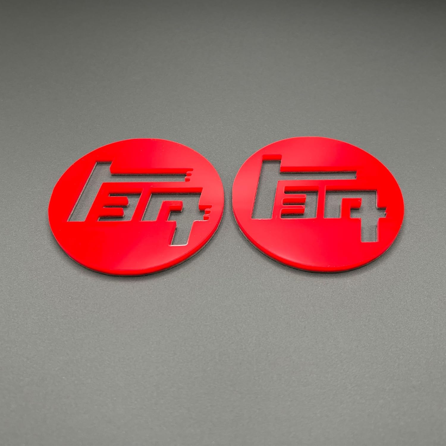Pair Custom Retro TEQ Emblems fits Toyota Toyoda Badge (Black)