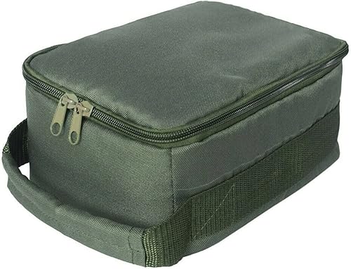 Miniatura 3 de Carrete y bolsa de engranajes portátil impermeable con 3 divisores ajustables para spinning, baitcasting, carretes de mosca (verde militar)