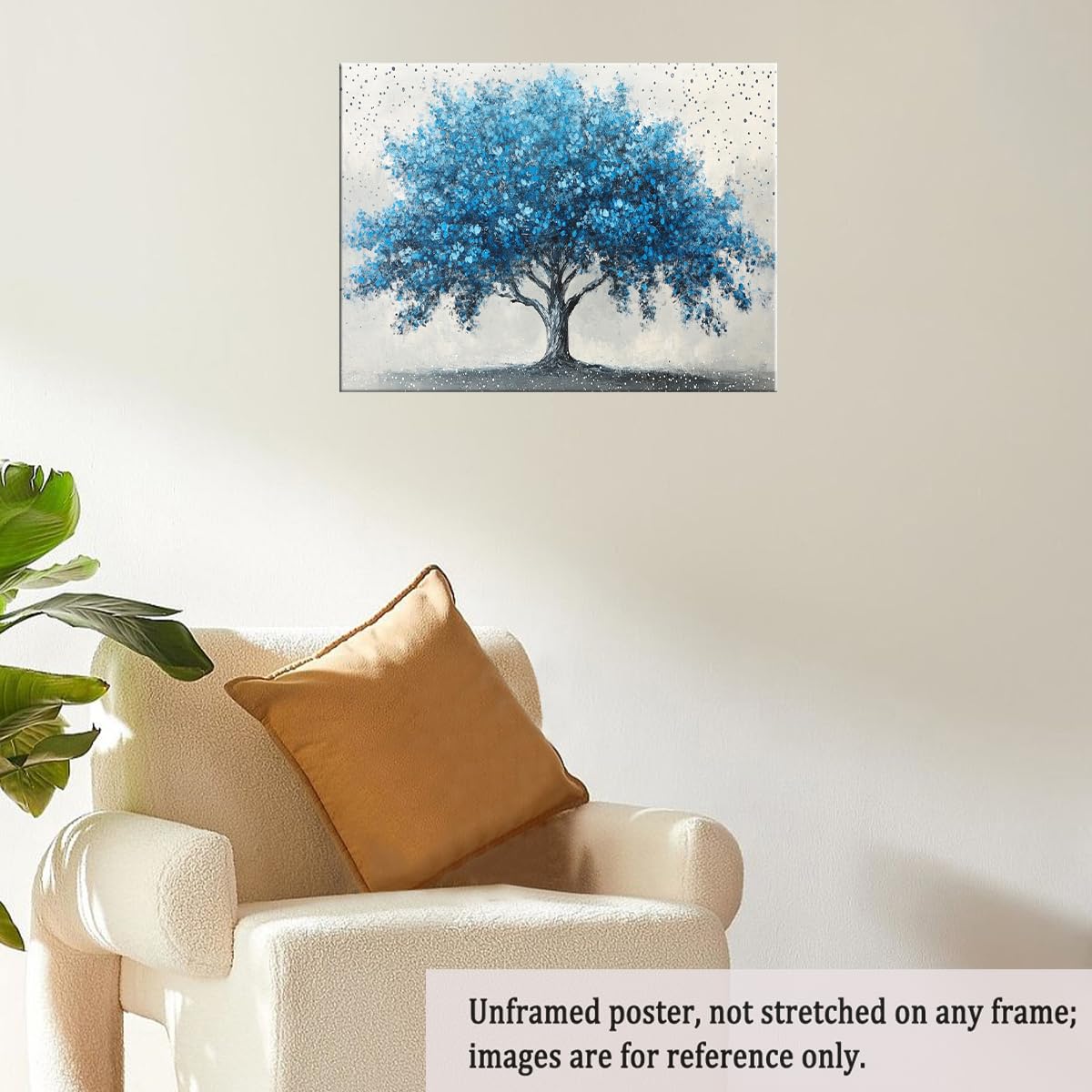 Amazon.com: Blue Tree Wall Art Nature Tree of Life Abstract