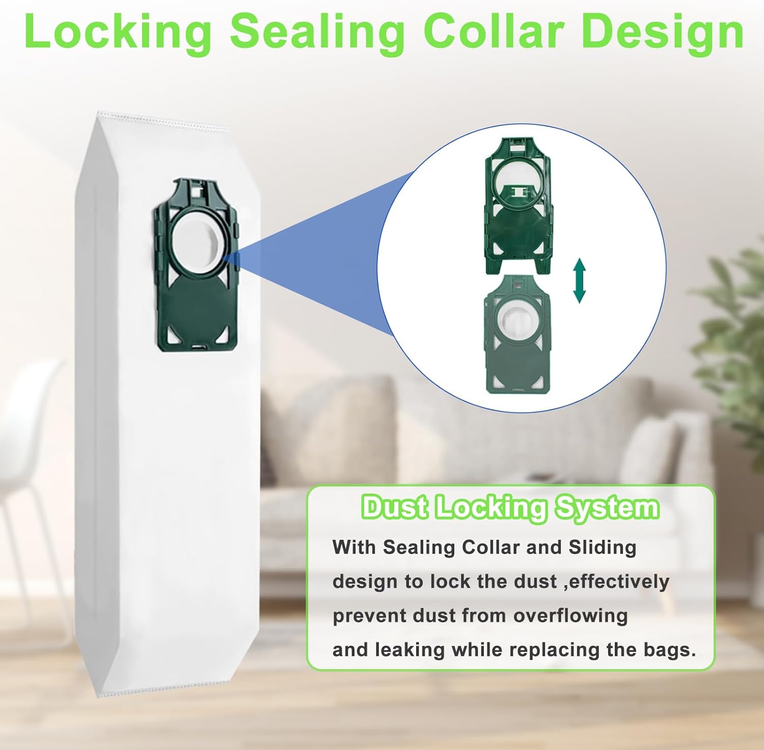 9 Pack RLH-6 Vacuum Replacement Bags for Riccar Supralite Series Upright Vacuum Cleaner, HEPA Bags for Simplicity Freedom Series Upright Vacuums Cleaner Filter