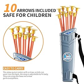 TEMI Kids Bow and Arrow Set - LED Light Up Archery Toy Set with 10 Suction Cup Arrows, 4 Target & Quiver, Indoor and Outdoor Toys Archery Boys Toys Gifts for 3-12 Years Old Boys Girls