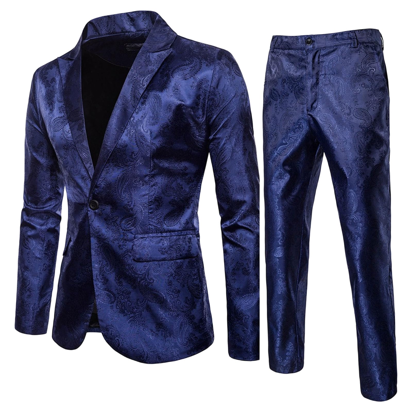 Costume pour homme ajusté jacquard confortable pour soirée - 8