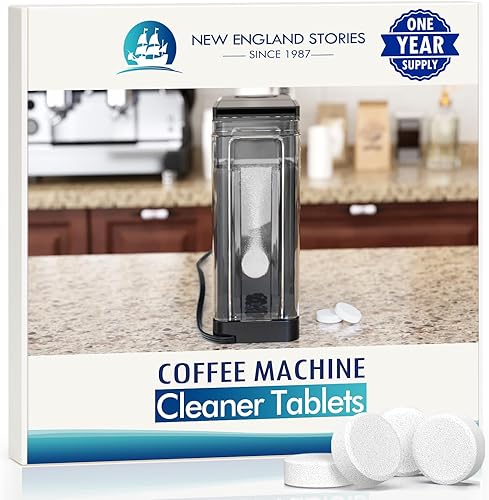 New England Stories Tabletas descalcificadoras limpiadoras para cafeteras  1 año de suministro, fórmula de acción rápida para Nespresso, Keurig,