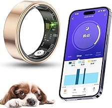 2024 New Smart Ring, Bluetooth 5.0, Shake to Take Photos, Activity Tracker, Sleep Monitor, Health Tracker, Heart Rate Monitor, Blood Oxygen Monitor, Calorie Tracker (#7-54.4mm/2.14in, Rose Gold)