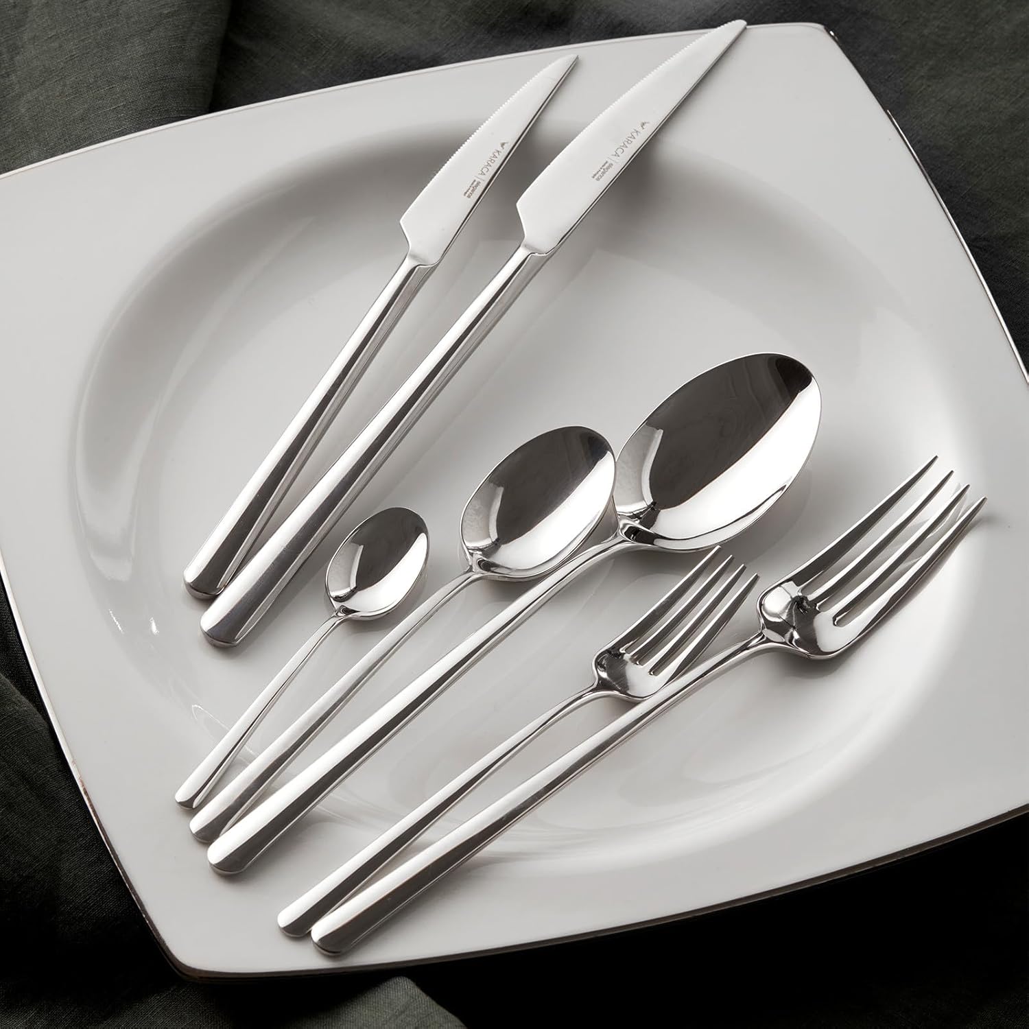 Karaca Elegance New Boreas Platin 12 Kişilik 84 Parça Çatal Kaşık Bıçak Takımı
