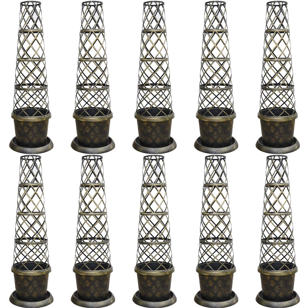 Thompson & Morgan Thompson And Morgan Black And Gold Tower Pot Collection 39Cm 10 Pack